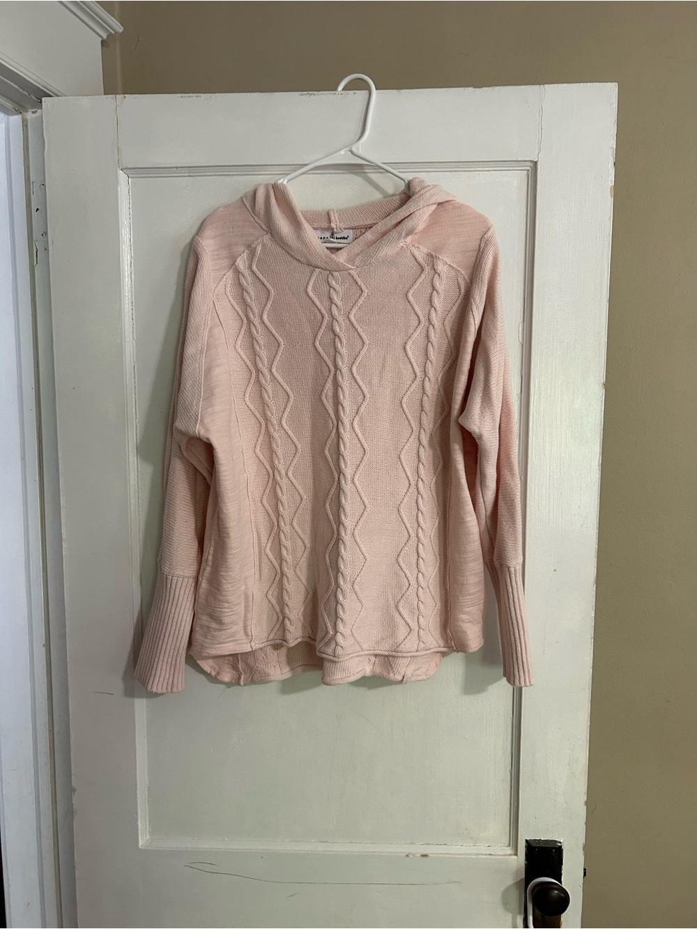 neon buddha Blush Pink Cable Knit Hoodie